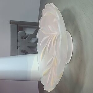 Satintone By Centry Satin Glass Decorative Plate with Leaf Design
